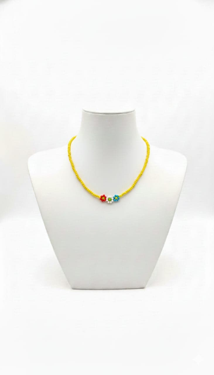 Flower Inspired Beaded Necklace