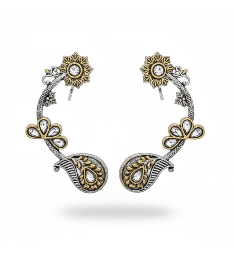 Oxidised Metallic EarCuff Earrings